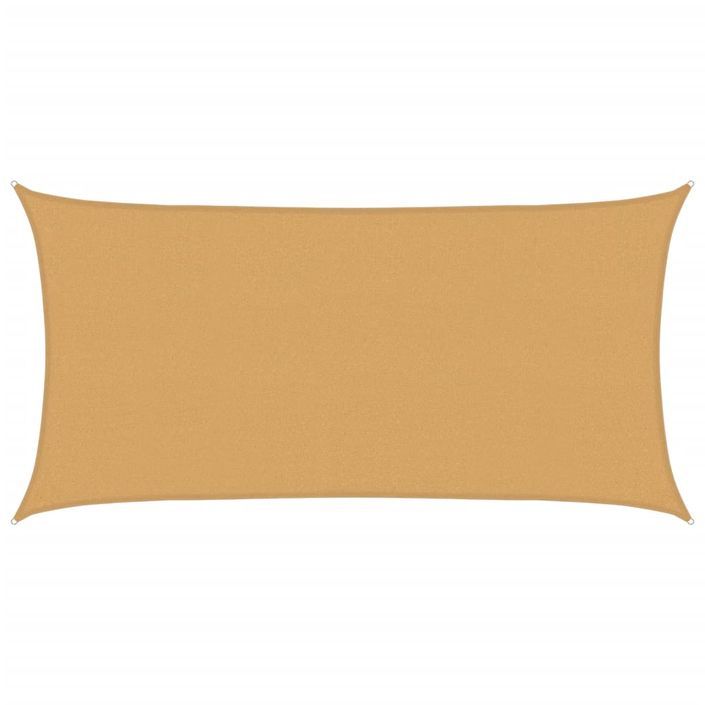 Voile d'ombrage 160 g/m² rectangulaire sable 2x3,5 m PEHD - Photo n°2