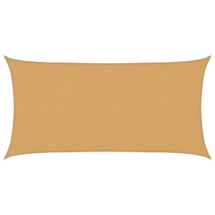 Voile d'ombrage 160 g/m² rectangulaire sable 3x6 m PEHD - Photo n°2