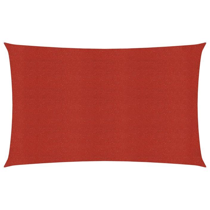 Voile d'ombrage 160 g/m² Rouge 2x4 m PEHD - Photo n°1