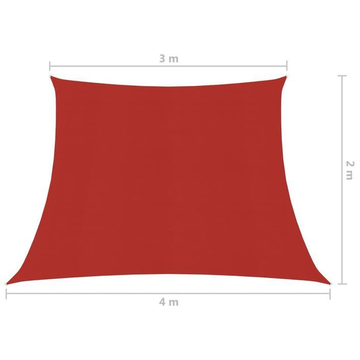 Voile d'ombrage 160 g/m² Rouge 3/4x2 m PEHD - Photo n°6