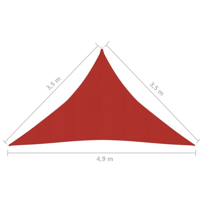 Voile d'ombrage 160 g/m² Rouge 3,5x3,5x4,9 m PEHD - Photo n°6