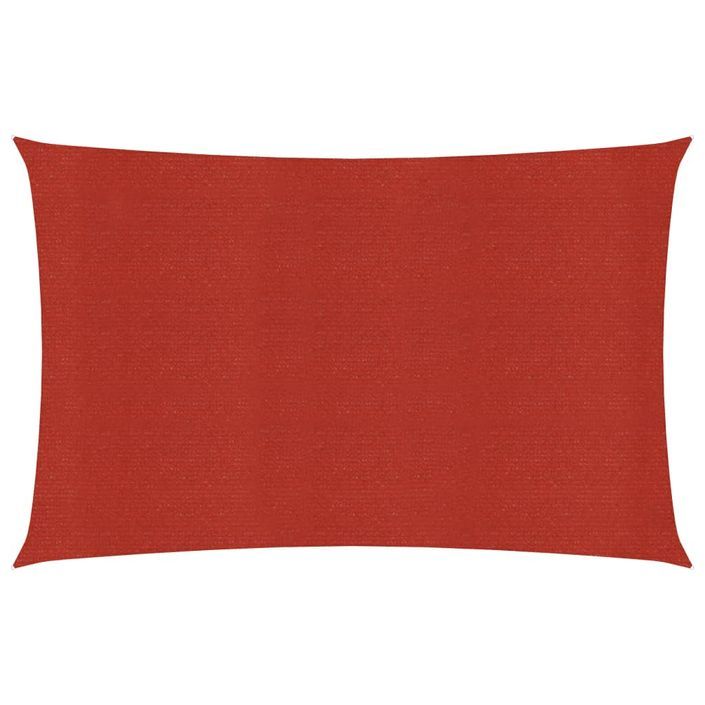 Voile d'ombrage 160 g/m² Rouge 3,5x5 m PEHD - Photo n°1