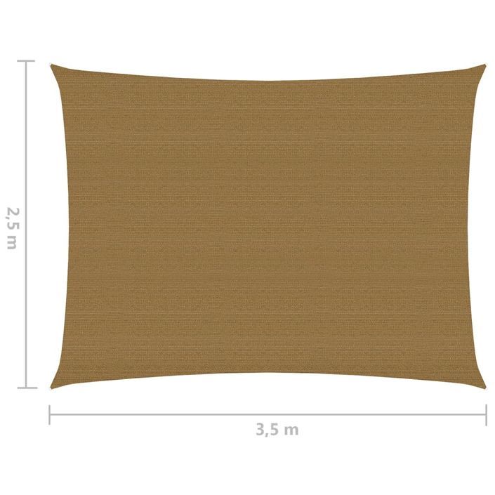 Voile d'ombrage 160 g/m² Taupe 2,5x3,5 m PEHD - Photo n°6