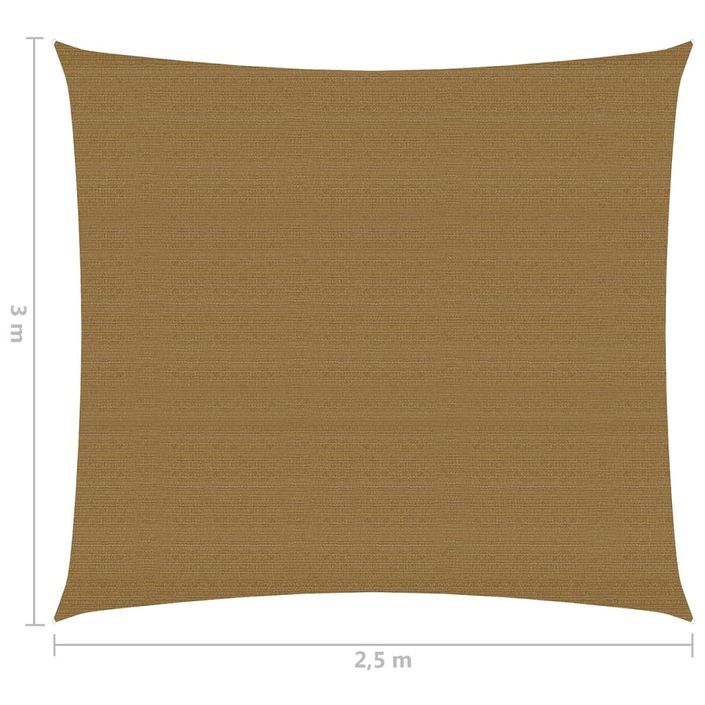 Voile d'ombrage 160 g/m² Taupe 2,5x3 m PEHD - Photo n°6