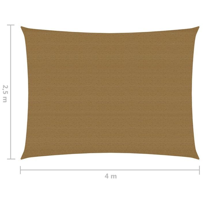 Voile d'ombrage 160 g/m² Taupe 2,5x4 m PEHD - Photo n°6