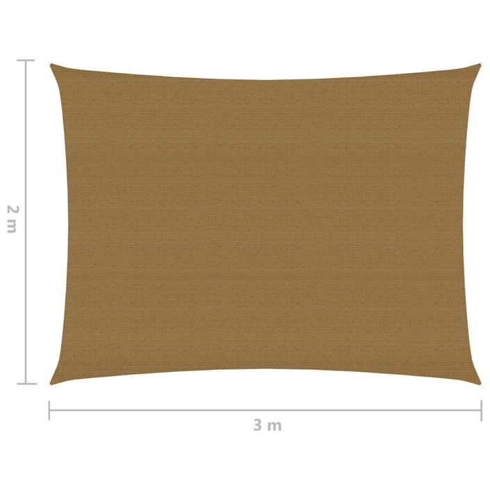 Voile d'ombrage 160 g/m² Taupe 2x3 m PEHD - Photo n°6