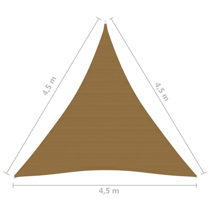 Voile d'ombrage 160 g/m² Taupe 4,5x4,5x4,5 m PEHD - Photo n°6