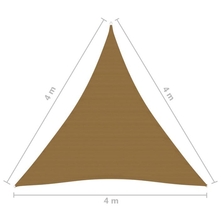 Voile d'ombrage 160 g/m² Taupe 4x4x4 m PEHD - Photo n°6