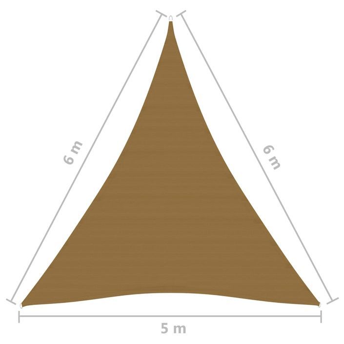 Voile d'ombrage 160 g/m² Taupe 5x6x6 m PEHD - Photo n°6