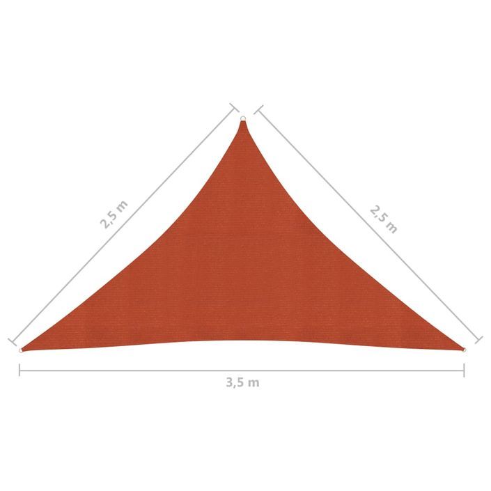 Voile d'ombrage 160 g/m² Terre cuite 2,5x2,5x3,5 m PEHD - Photo n°6