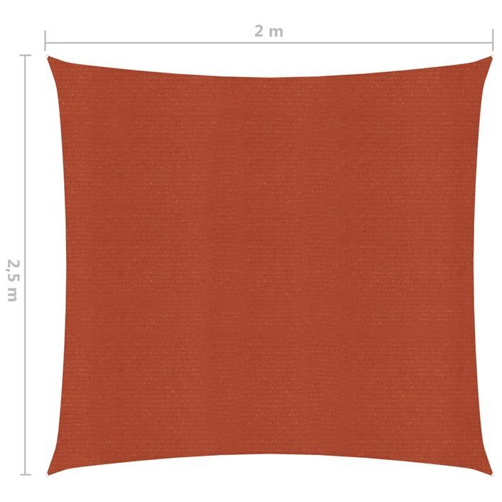 Voile d'ombrage 160 g/m² Terre cuite 2x2,5 m PEHD - Photo n°6