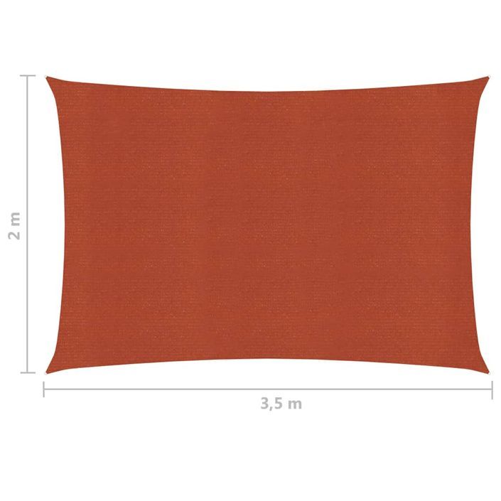 Voile d'ombrage 160 g/m² Terre cuite 2x3,5 m PEHD - Photo n°6