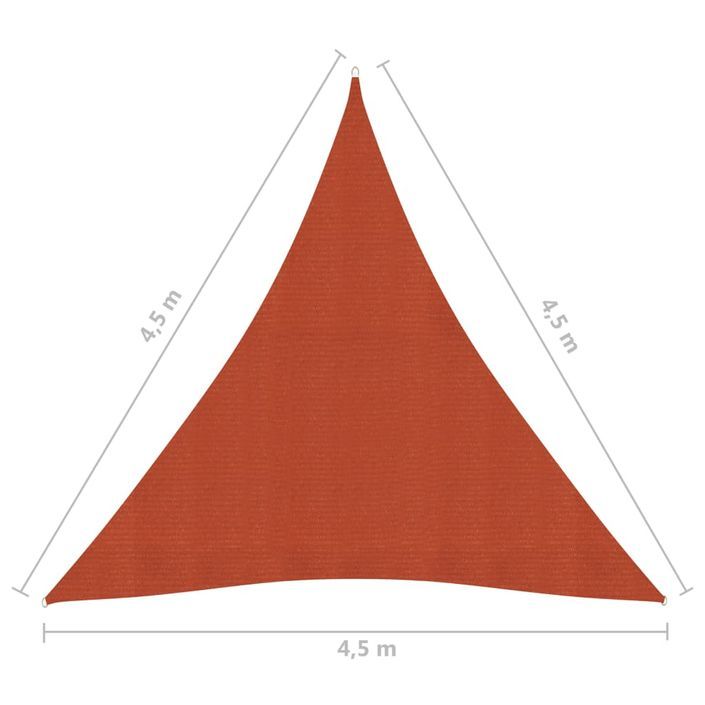 Voile d'ombrage 160 g/m² Terre cuite 4,5x4,5x4,5 m PEHD - Photo n°6