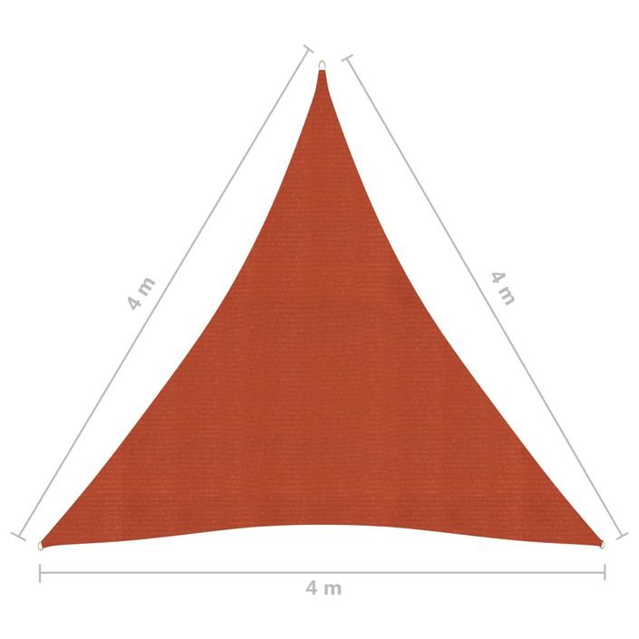 Voile d'ombrage 160 g/m² Terre cuite 4x4x4 m PEHD - Photo n°6