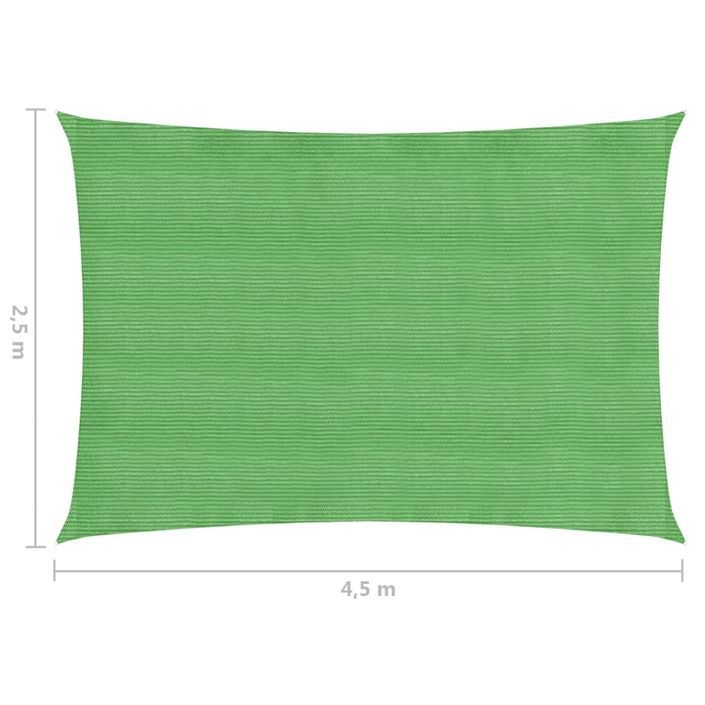 Voile d'ombrage 160 g/m² Vert clair 2,5x4,5 m PEHD - Photo n°6