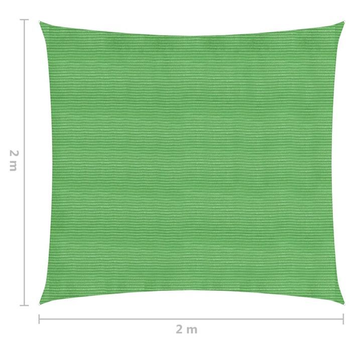 Voile d'ombrage 160 g/m² Vert clair 2x2 m PEHD - Photo n°6