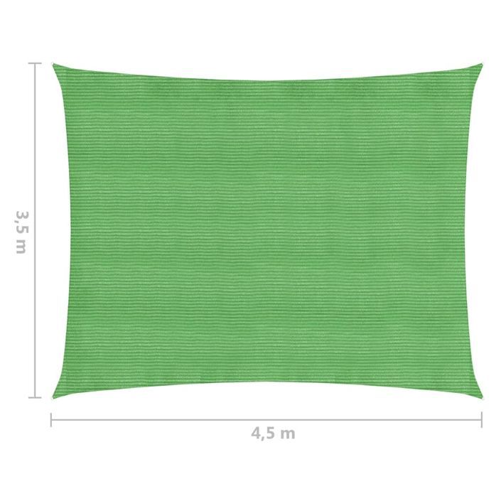 Voile d'ombrage 160 g/m² Vert clair 3,5x4,5 m PEHD - Photo n°6