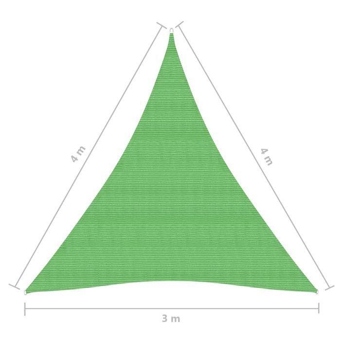 Voile d'ombrage 160 g/m² Vert clair 3x4x4 m PEHD - Photo n°6