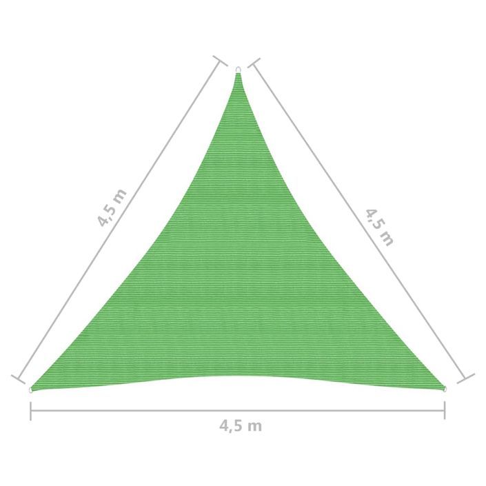 Voile d'ombrage 160 g/m² Vert clair 4,5x4,5x4,5 m PEHD - Photo n°6