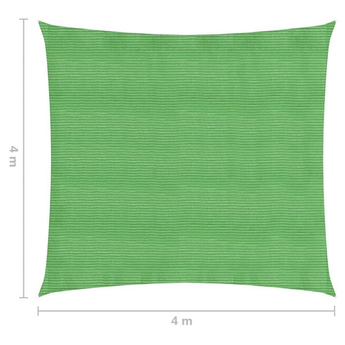 Voile d'ombrage 160 g/m² Vert clair 4x4 m PEHD - Photo n°6