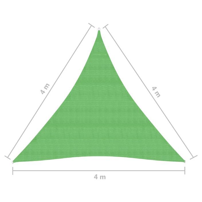 Voile d'ombrage 160 g/m² Vert clair 4x4x4 m PEHD - Photo n°6