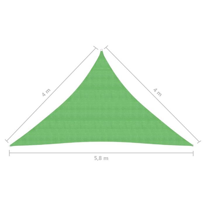 Voile d'ombrage 160 g/m² Vert clair 4x4x5,8 m PEHD - Photo n°6