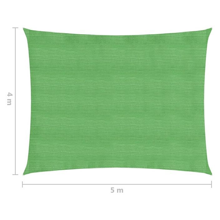 Voile d'ombrage 160 g/m² Vert clair 4x5 m PEHD - Photo n°6