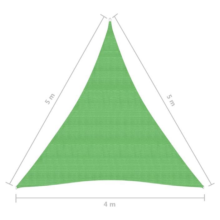 Voile d'ombrage 160 g/m² Vert clair 4x5x5 m PEHD - Photo n°6