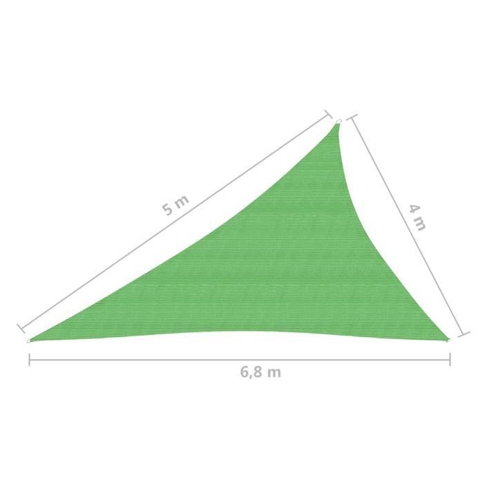 Voile d'ombrage 160 g/m² Vert clair 4x5x6,8 m PEHD - Photo n°6