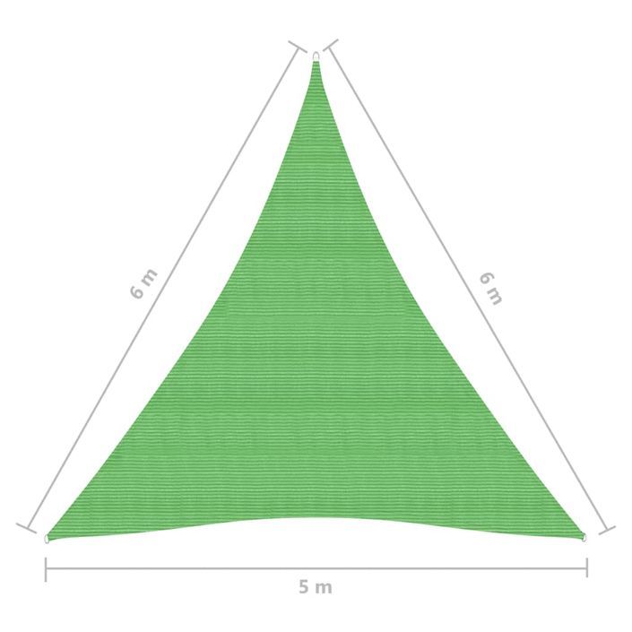 Voile d'ombrage 160 g/m² Vert clair 5x6x6 m PEHD - Photo n°6