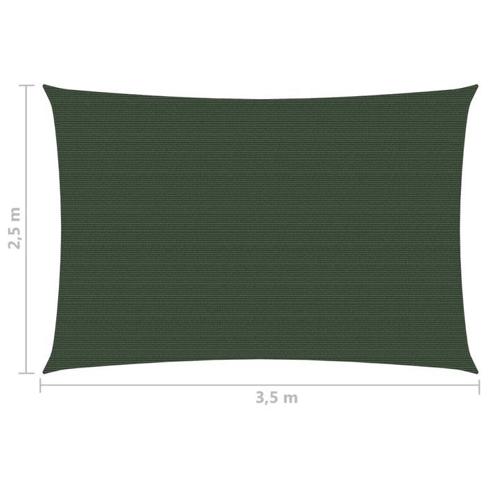 Voile d'ombrage 160 g/m² Vert foncé 2,5x3,5 m PEHD - Photo n°6