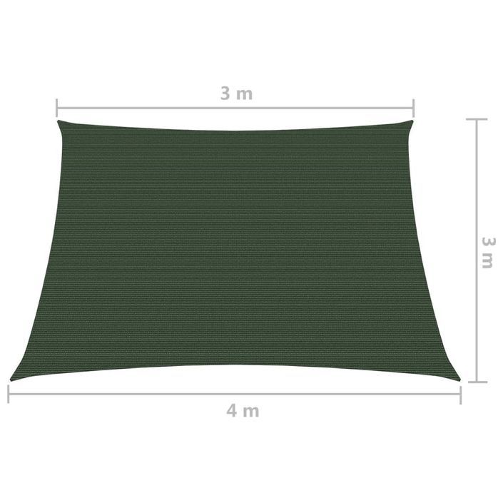 Voile d'ombrage 160 g/m² Vert foncé 3/4x3 m PEHD - Photo n°6