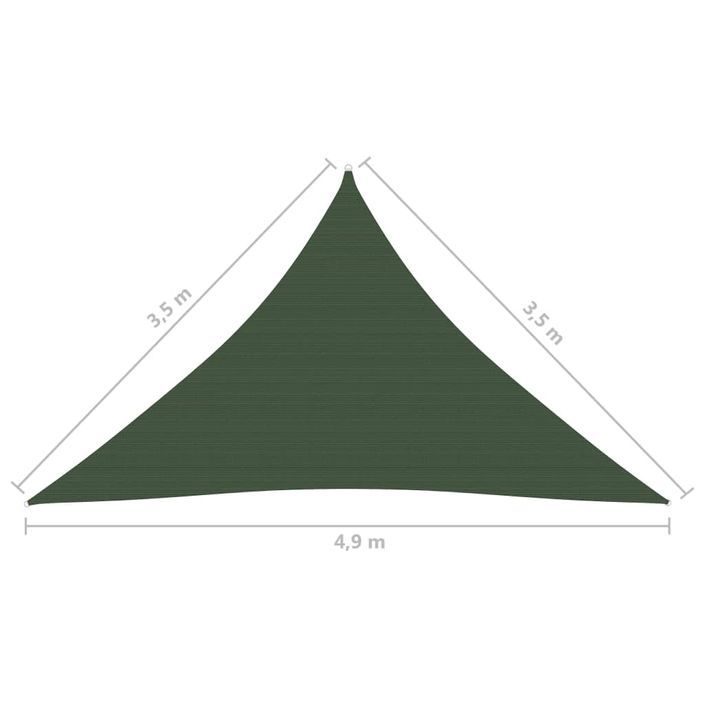 Voile d'ombrage 160 g/m² Vert foncé 3,5x3,5x4,9 m PEHD - Photo n°6