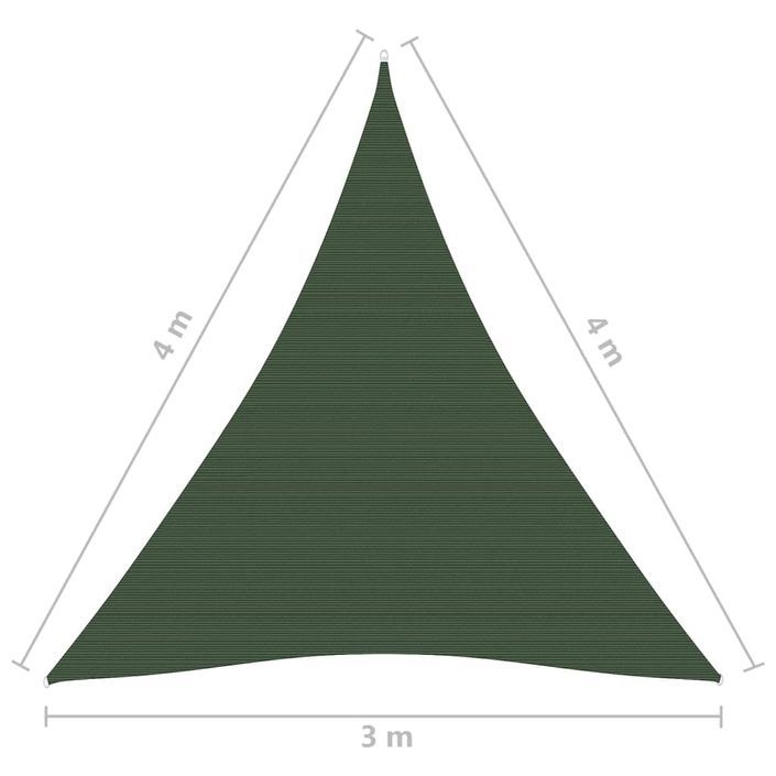 Voile d'ombrage 160 g/m² Vert foncé 3x4x4 m PEHD - Photo n°6