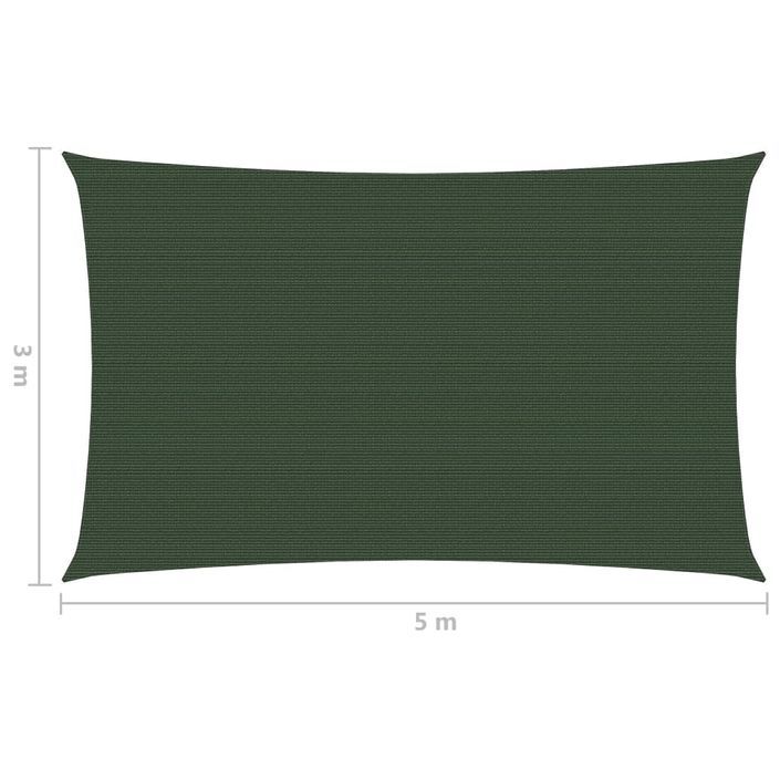 Voile d'ombrage 160 g/m² Vert foncé 3x5 m PEHD - Photo n°6