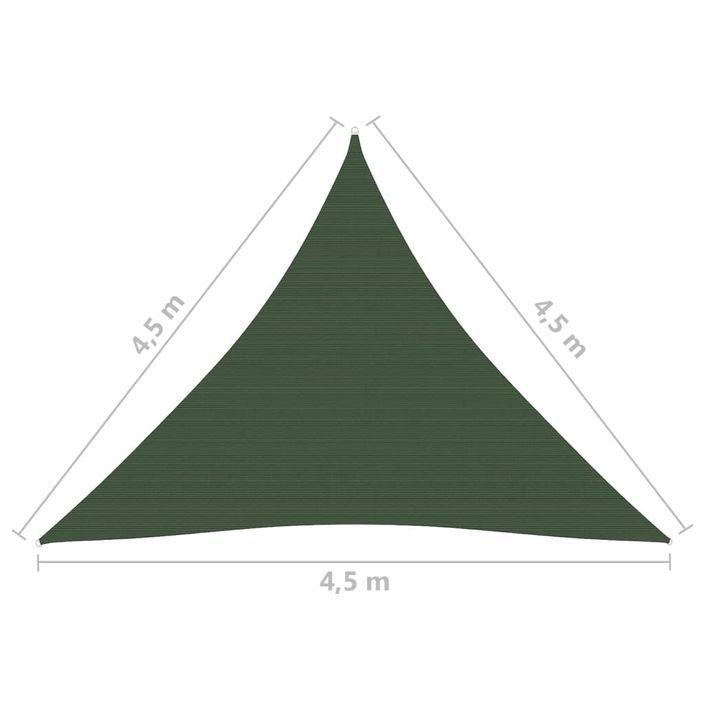 Voile d'ombrage 160 g/m² Vert foncé 4,5x4,5x4,5 m PEHD - Photo n°6