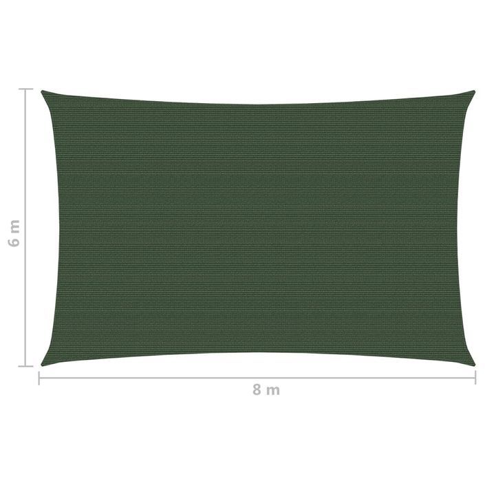 Voile d'ombrage 160 g/m² Vert foncé 6x8 m PEHD - Photo n°6