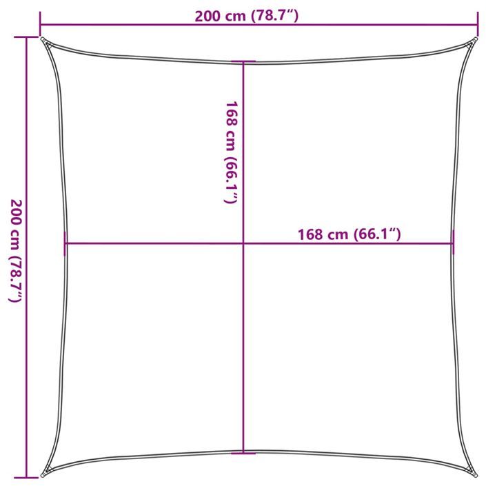 Voile d'ombrage sable 2x2 m 100 % polyester oxford - Photo n°10