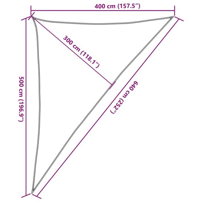 Voile d'ombrage sable 4x5x6,4 m 100 % polyester oxford - Photo n°10