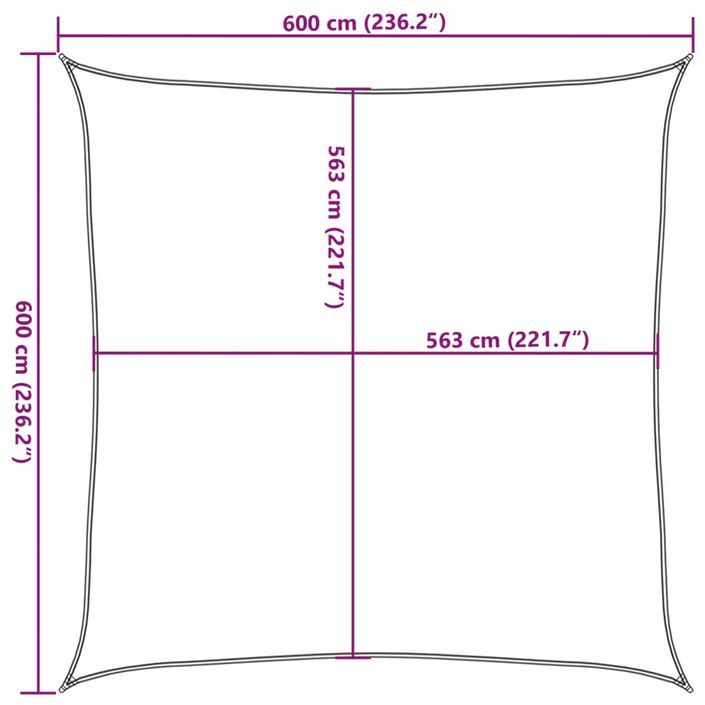 Voile d'ombrage sable 6x6 m 100 % polyester oxford - Photo n°10