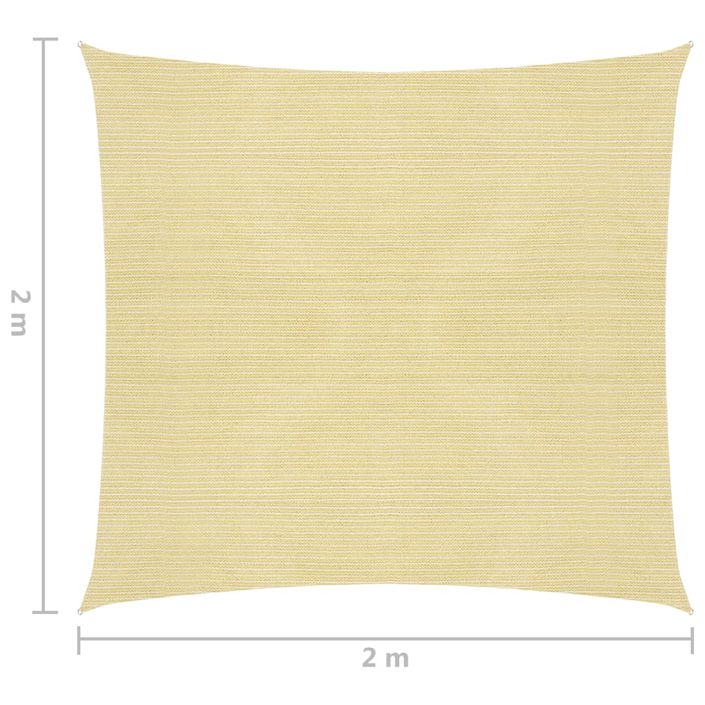 Voile de parasol PEHD Carré 2 x 2 m Beige - Photo n°6