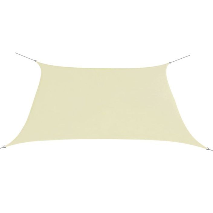 Voile de parasol Tissu Oxford Carré 2 x 2 m Crème - Photo n°1