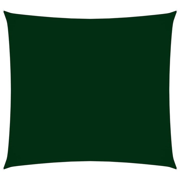 Voile de parasol Tissu Oxford carré 3,6x3,6 m Vert foncé - Photo n°1