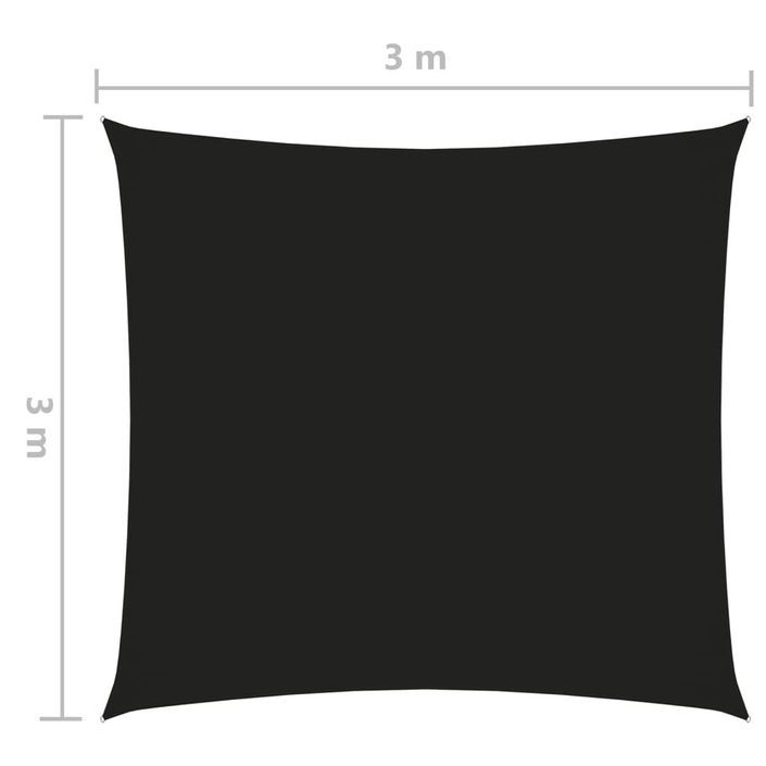 Voile de parasol Tissu Oxford carré 3x3 m Noir - Photo n°6