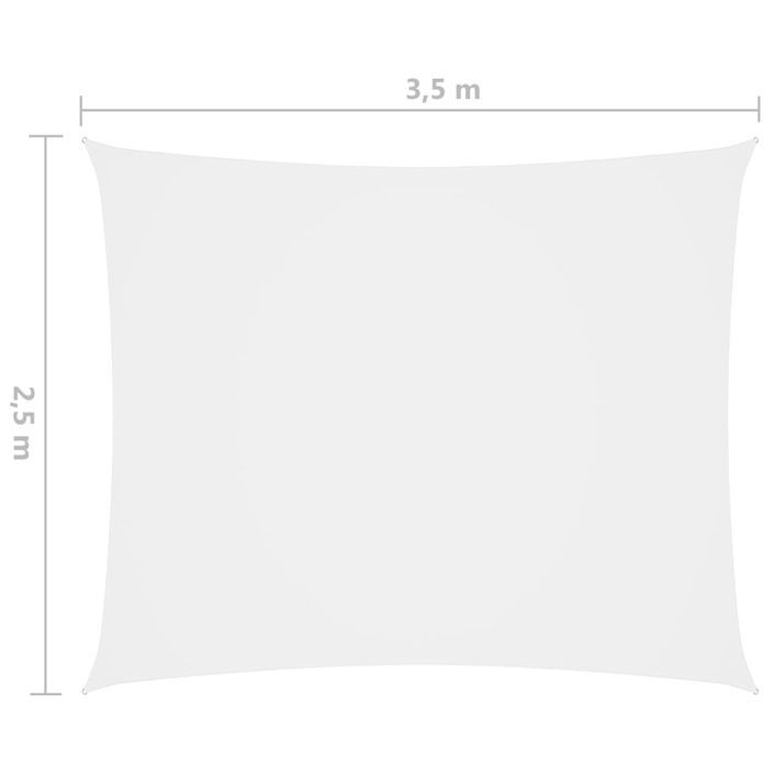 Voile de parasol Tissu Oxford rectangulaire 2,5x3,5 m Blanc - Photo n°6