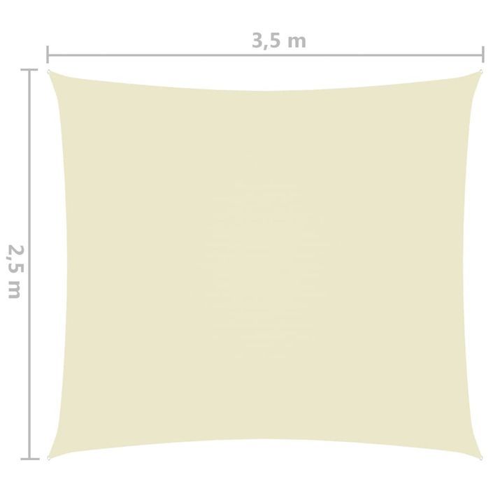 Voile de parasol Tissu Oxford rectangulaire 2,5x3,5 m Crème - Photo n°6