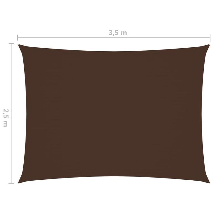 Voile de parasol Tissu Oxford rectangulaire 2,5x3,5 m Marron - Photo n°6