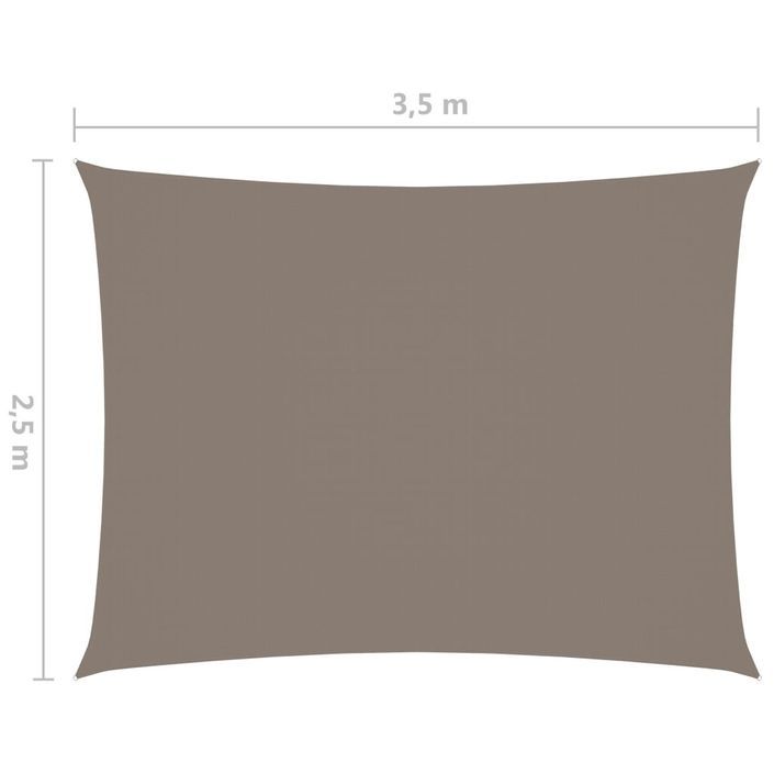 Voile de parasol Tissu Oxford rectangulaire 2,5x3,5 m Taupe - Photo n°6