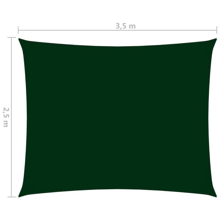 Voile de parasol Tissu Oxford rectangulaire 2,5x3,5m Vert foncé - Photo n°6