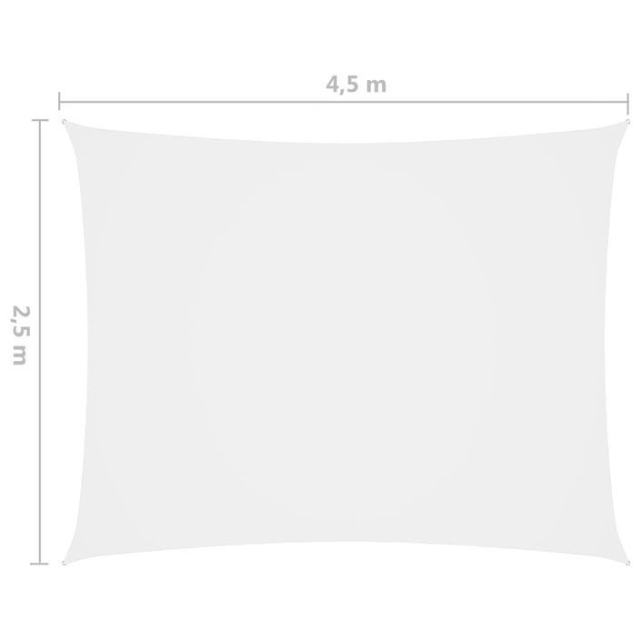 Voile de parasol Tissu Oxford rectangulaire 2,5x4,5 m Blanc - Photo n°6